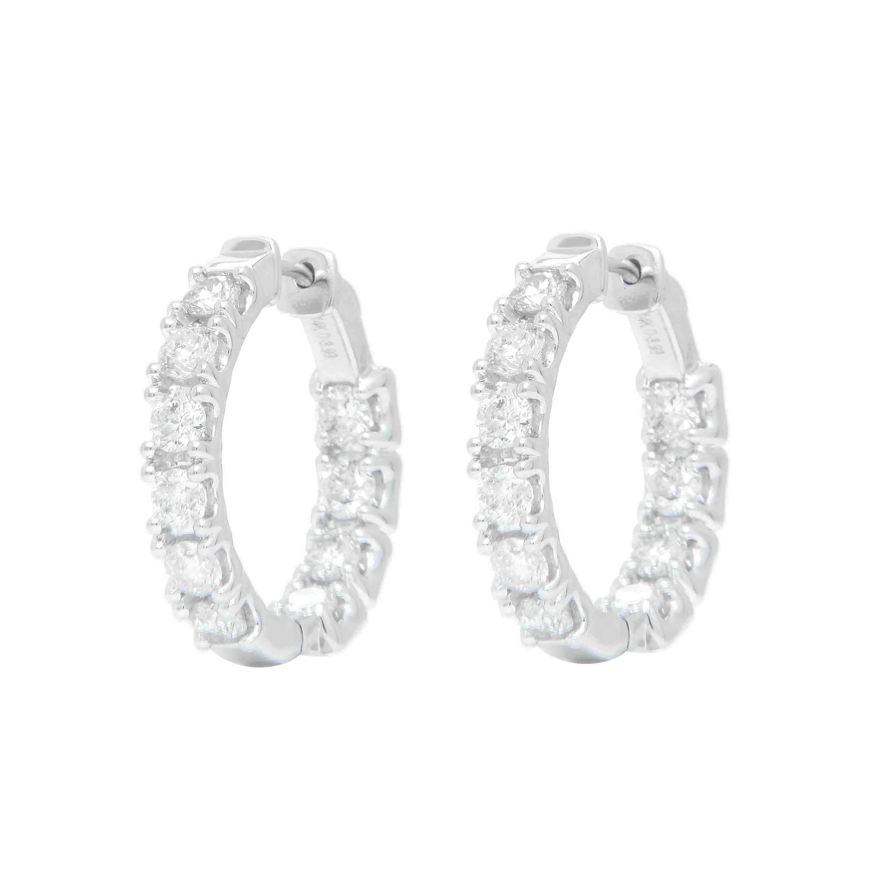 Huggie Hoop Inside Outside Lab Created Diamond Earrings ER29A3.80MM26
